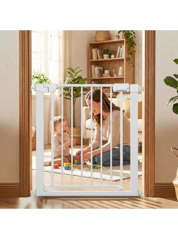 COSTWAY Treppenschutzgitter ohne Bohren 76 cm in Weiß