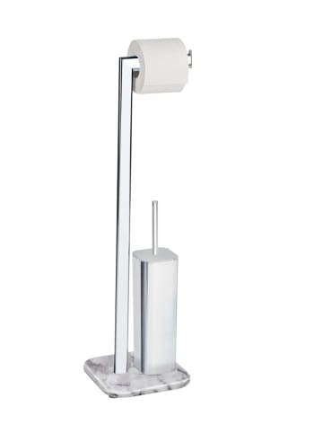 Wenko Stand WC-Garnitur Mod. Onyx, Stand WC-Garnitur Onyx Marmor, Stand WC-Garnitur Onyx in Chrom