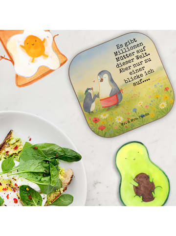 Mr. & Mrs. Panda Tassenuntersetzer Pinguin mit Kind Design mit S... in Weiß