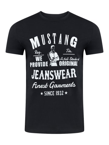 Mustang T-Shirt Basic Print in Schwarz