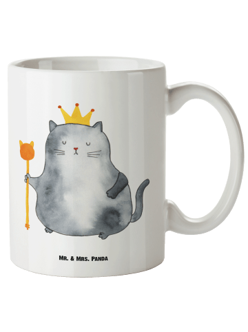 Mr. & Mrs. Panda Tasse mit Henkel Katze König ohne Spruch in Weiß