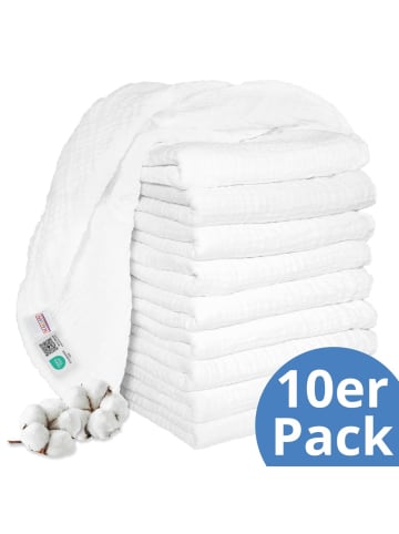 Makian Mullwindeln / Mulltücher / Spucktücher - 10er Pack in weiss