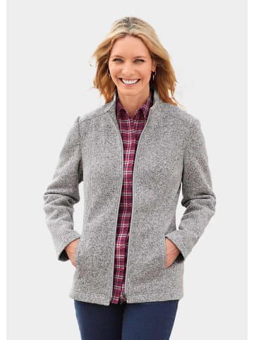 GOLDNER Kuschelweiche Strickfleece-Jacke in silbergrau / melange