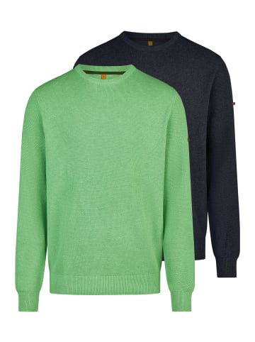 Redmond Pullover Basic in Grün / dunkelblau