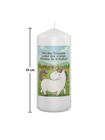 Mr. & Mrs. Panda Weihnachtskerze Einhorn Stolzieren Design mit S... in Weiß