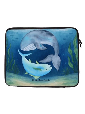 Mr. & Mrs. Panda Laptop Tasche Walfisch Thunfisch Design ohne Sp... in Weiß