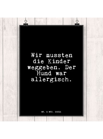Mr. & Mrs. Panda Poster Wir mussten die Kinder... mit Spruch in Schwarz