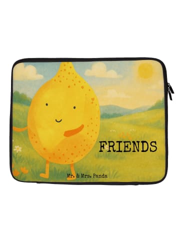 Mr. & Mrs. Panda Laptoptasche Beste Freunde Zitrone Design mit S... in Weiß