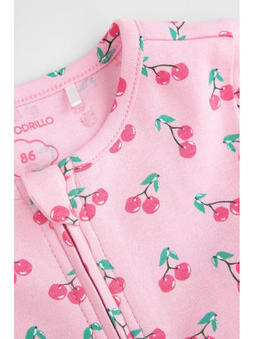 Coccodrillo Baumwollstrampler mit langen Ärmeln in rosa