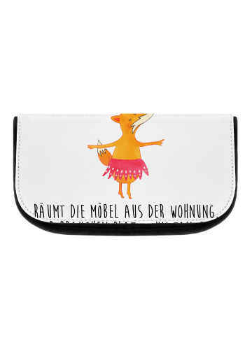 Mr. & Mrs. Panda Kosmetiktasche Fuchs Ballerina mit Spruch in Weiß