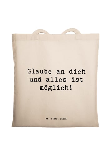 Mr. & Mrs. Panda Tasche Spruch Vertrauen in eigene Fähigkeiten h... in Creme