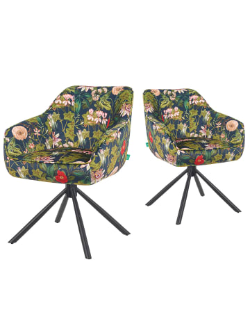 DUBI Möbel 2er-Set: Drehstuhl Mika-Maya in Blumen - (B)60 x (H)82 x  (T)61 cm