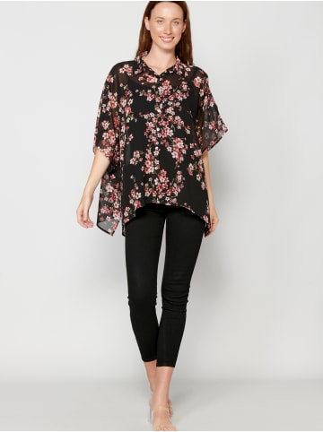 KOROSHI KURZÄRMELBLUSE in schwarz