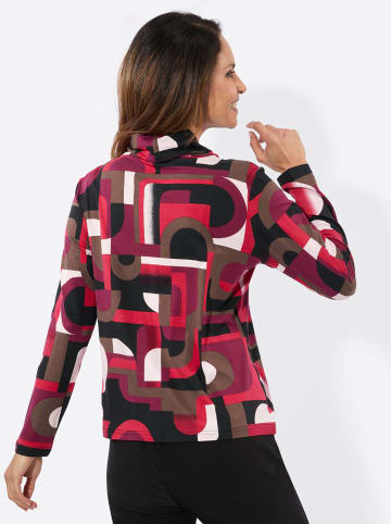 WITT WEIDEN Rollkragen-Shirt in bordeaux-schoko-bedruckt