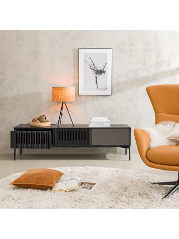 home24 TV-Lowboard DOWLAND in Esche Schwarz