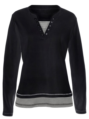 WITT WEIDEN Shirt in schwarz-ecru-geringelt