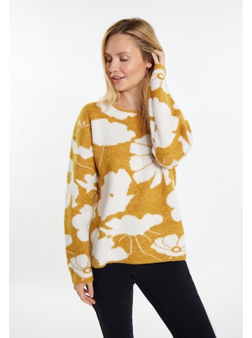 Usha Damen Strickpullover in Curry Weiss