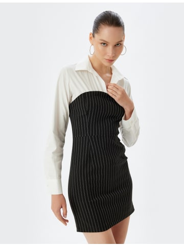 KOTON Kleid in Schwarz Gestreift