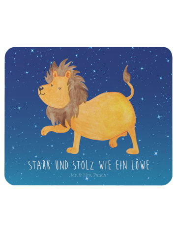Mr. & Mrs. Panda Mousepad Sternzeichen Löwe mit Spruch in Sternenhimmel Blau