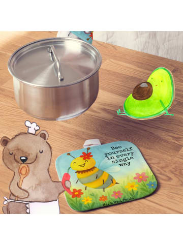 Mr. & Mrs. Panda Topflappen Biene Blume Design mit Spruch in Weiß