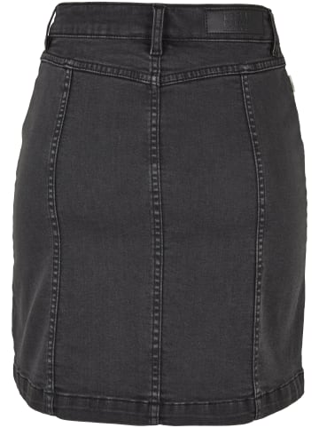 Urban Classics Urban Classics Damen Ladies Organic Stretch Button Denim Skirt in black washed