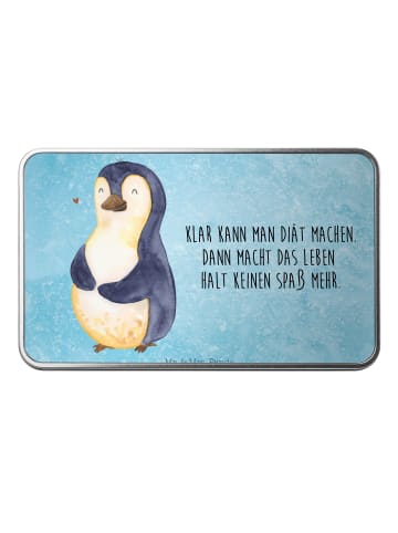 Mr. & Mrs. Panda Geschenkbox Pinguin Diät mit Spruch in Eisblau