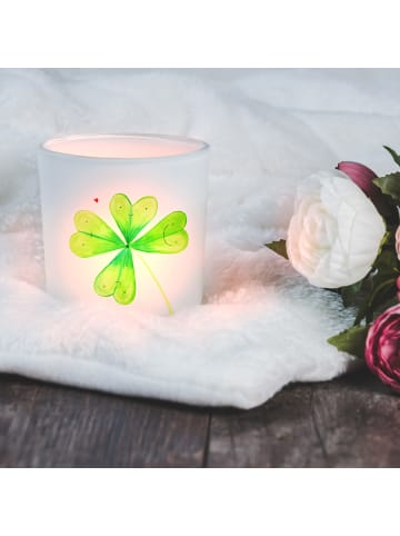 Mr. & Mrs. Panda Kerzenhalter Blume Kleeblatt ohne Spruch in Transparent
