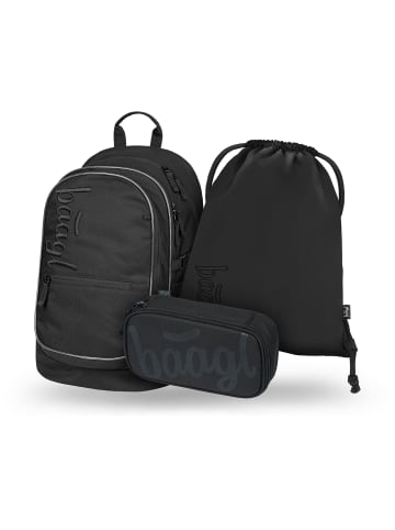 BAAGL 3-tlg. Set: Schulrucksack Core in Schwarz Uni