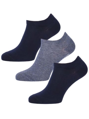 Wilox Baumwolle  Sneaker-Socke 3-er Pack in blau grau