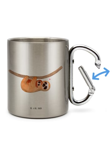 Mr. & Mrs. Panda Thermobecher Faultier Kind ohne Spruch in Silber