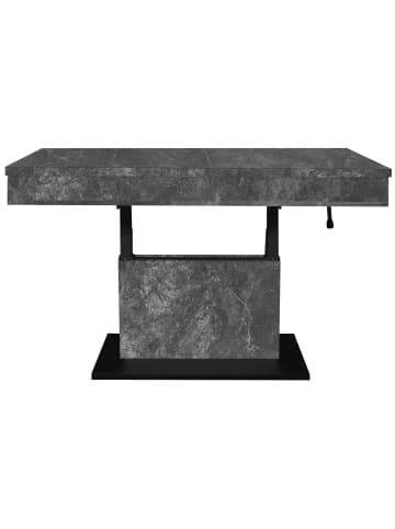 58 aufm Kessel COUCHTISCH Höhenverstellbar Else 1 110x59x60 Holz Keramikoptik Grau