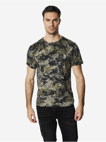 KOROSHI Crew cotton all over t-shirt in khaki