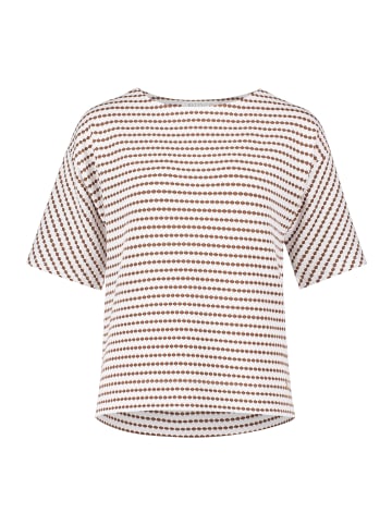 BETTY & CO Sweatpullover mit Rundhalsausschnitt in Weiß/Braun