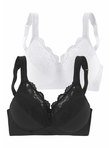 PETITE FLEUR Soft-BH in weiß+schwarz