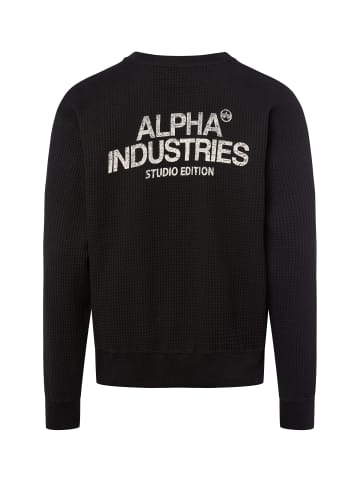 Alpha Industries Sweatshirt Studio Waffle in schwarz
