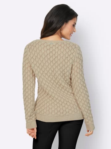 creation L Ajourpullover in sand