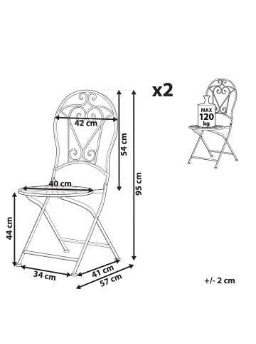 Beliani 2er-Set Esszimmerstuhl TRENTO in Grün