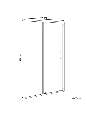 Beliani Duschtür YAURI in Silber - (W) 120 x (H) 190 cm