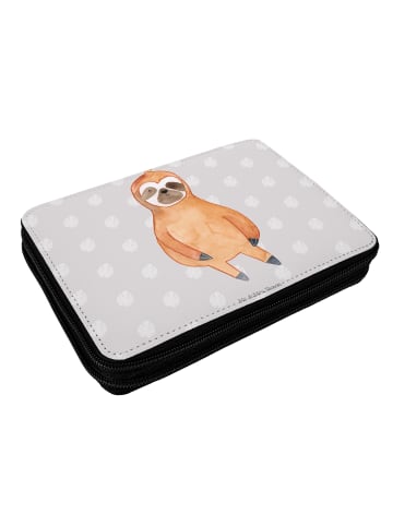Mr. & Mrs. Panda Federpenal Faultier Zufrieden ohne Spruch in Grau Pastell