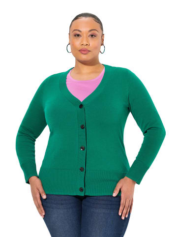 Ulla Popken Strickjacke in smaragd grün