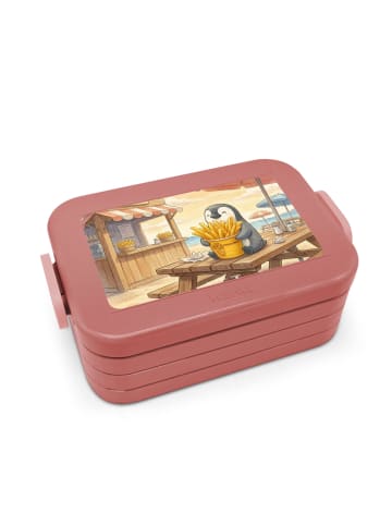 Mr. & Mrs. Panda Bentobox Pinguin Pommes Eimer Design ohne Spruch in Rot Pastell