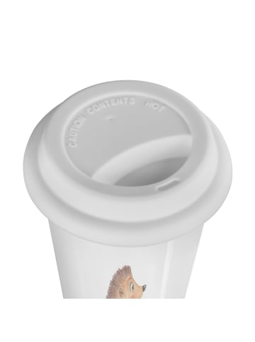 Mr. & Mrs. Panda Kaffeebecher Igel Wein mit Spruch in Weiß