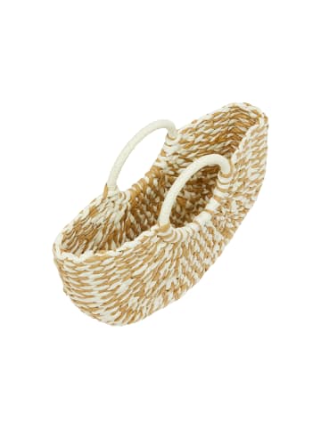 IZIA Women Handbag in Dark Beige Offwhite