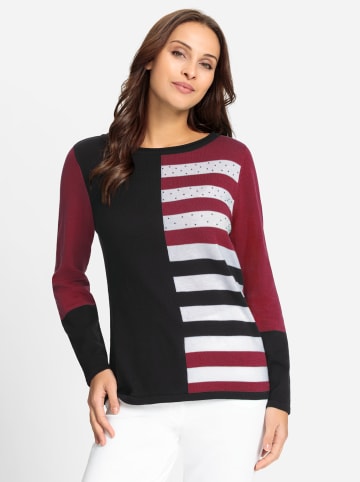 WITT WEIDEN Pullover in kirsche-schwarz-gemustert