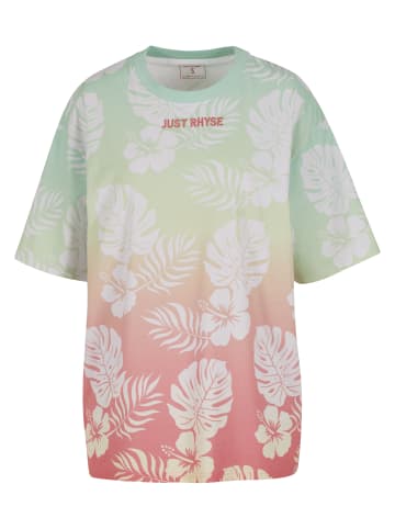 Just Rhyse Just Rhyse Damen Just Rhyse Holidays T-Shirt in coral/lime