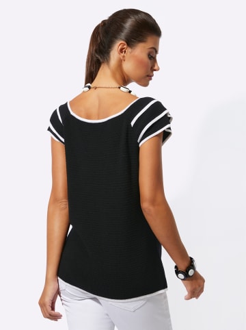 creation L Pullover in schwarz-ecru