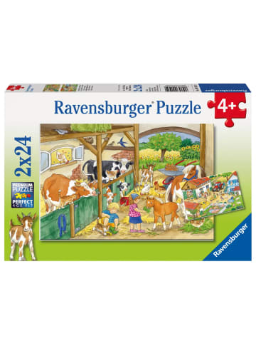Ravensburger Kinderpuzzle 2x24 Teile - Fröhliches Landleben | 2 x 24-teiliges Puzzle