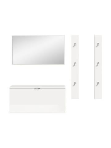 ebuy24 Garderobenmöbelset ProjektX (3-teilig) Weiß 130 x 37 cm