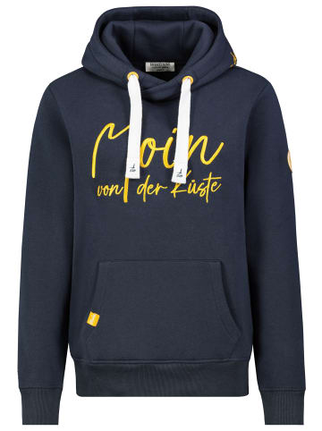 Eight2Nine Kapuzenpullover Kängurutasche Rippbündchen in Blau-2