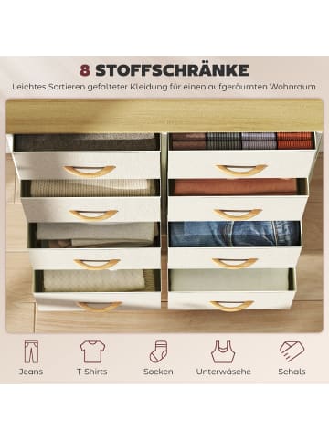 HOMCOM Kommode in Beige 86L x 30B x 94,5H cm